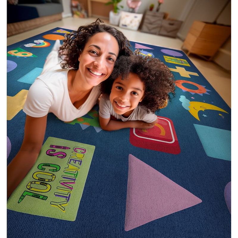 Well Woven Crayola Vibrant Modern Classroom Playroom Kids Rug