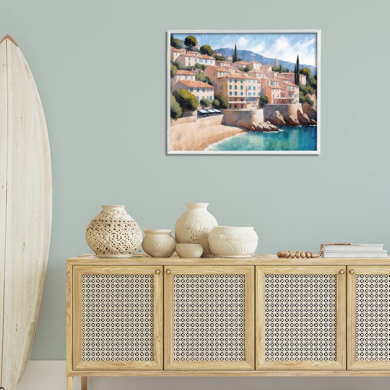 Stupell Charming Coastal Architecture Framed Giclee Art Design By Kim Allen