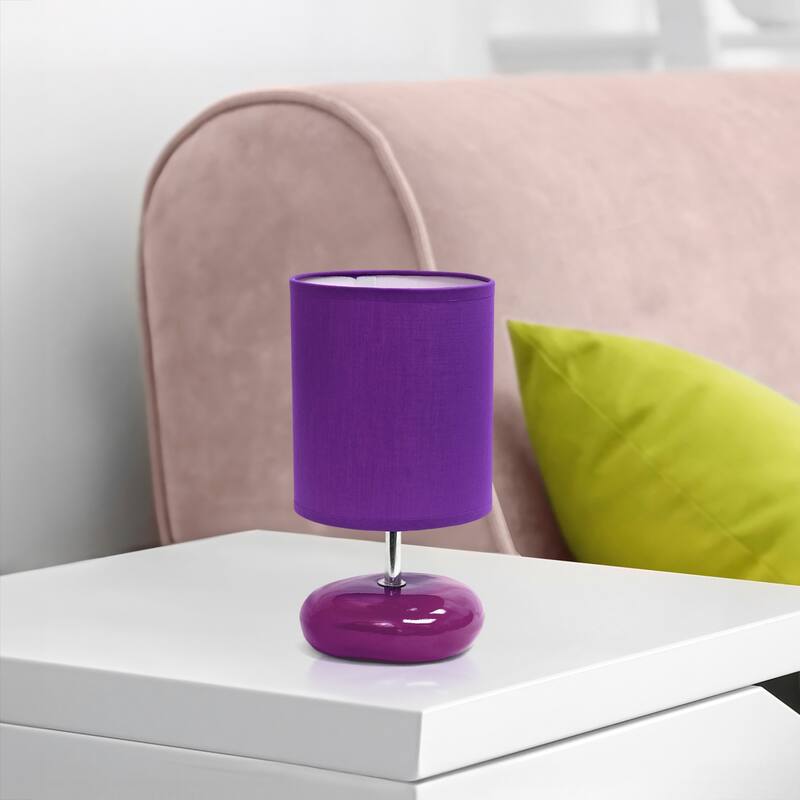 10.24 in. Purple Finish Table Lamp with Purple Shade, Sturdy Table Lamp for Living Rooms and Bedrooms