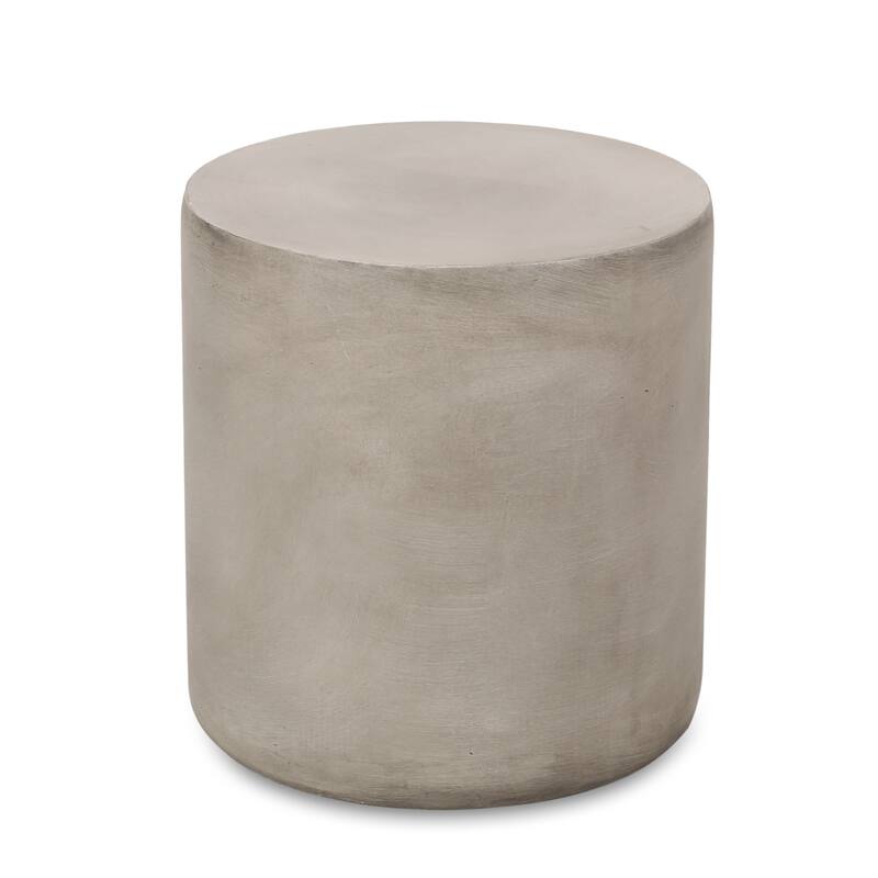Outdoor LightWeight Concrete Side Table, Light Gray - 18.96