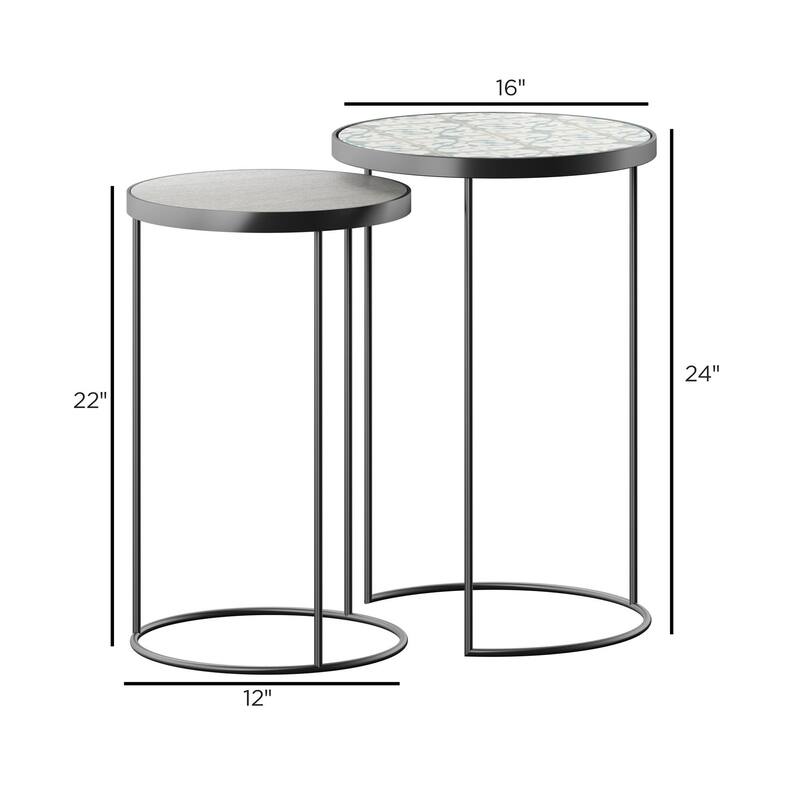 Nesting Side Tables (set of 2) - French Country - 16.0 " W x 16.0 " D x 24.0 " H