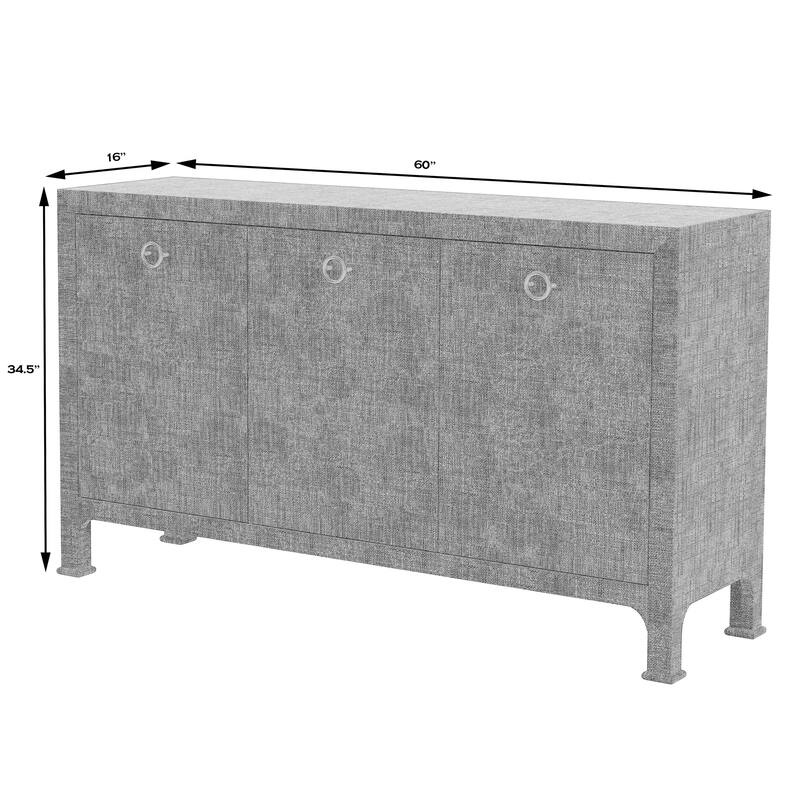 Chatham 3-Door Raffia 60" Sideboard