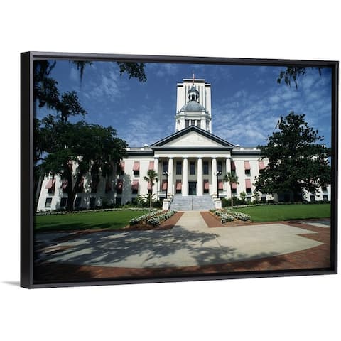 "Florida State Capitol Tallahassee FL" Black Float Frame Canvas Art