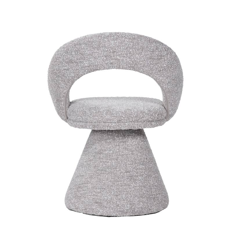 Modrest Wiles Modern Grey Fabric Swivel Dining Chair