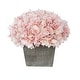 preview thumbnail 8 of 21, Faux Hydrangea in Grey Washed Wood Cube Planter