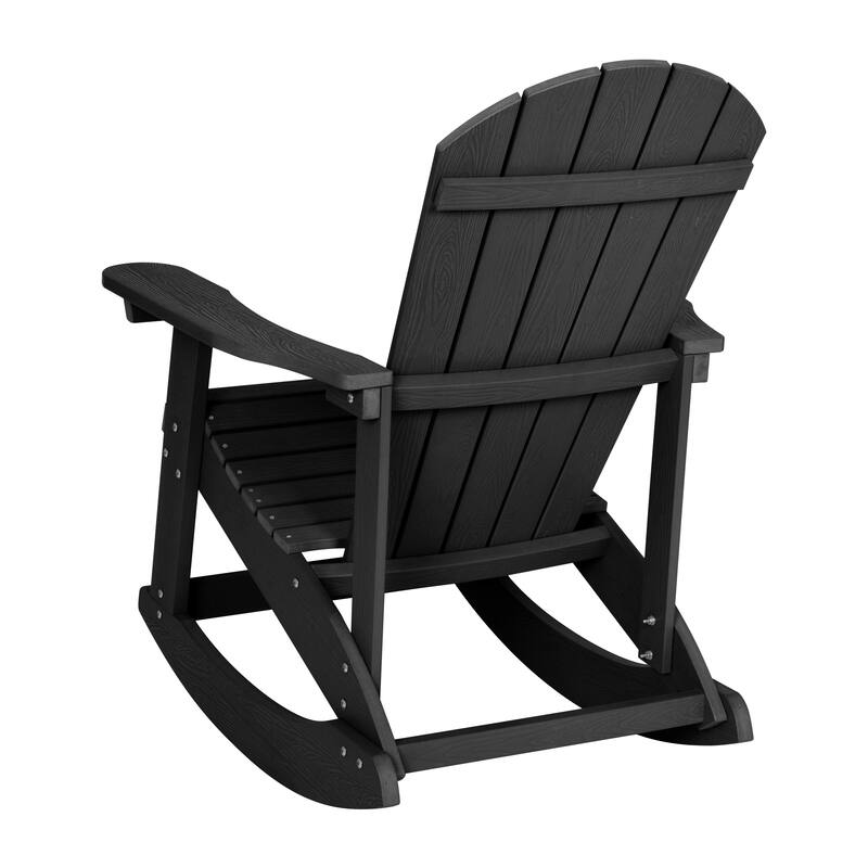 All Weather Polyresin Wood Rocking Adirondack Chair