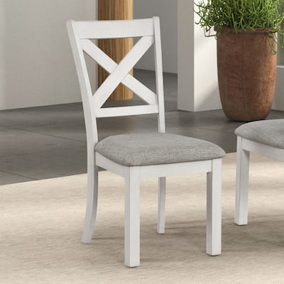 Modern Simple Rustic White Oak 2pc Side Chairs