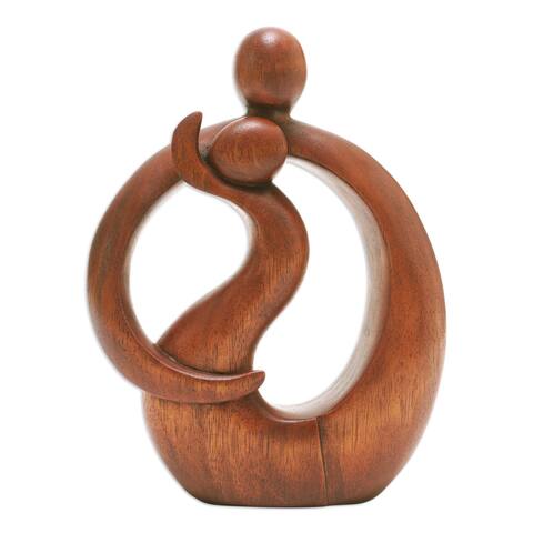 Novica Handmade Sons Happiness Wood Sculpture