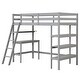 preview thumbnail 11 of 18, Gymax Twin Size Solid Wood Loft Bed w/ Desk & Bookshelves Ladder &