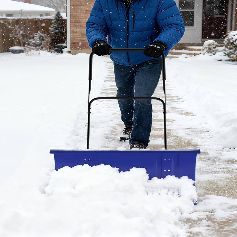 29-Inch Heavy-Duty Steel Snow Shovel Big Double Pole