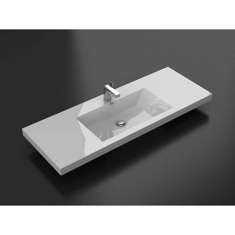Alma 72 inch integrated sink / Double sink - 60" - White
