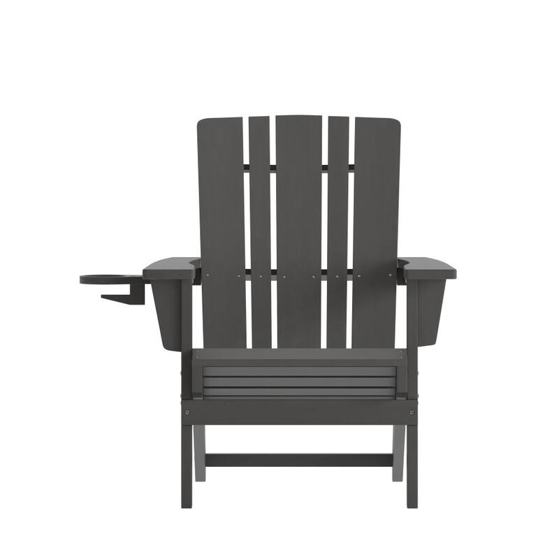 Commercial Grade All-Weather Adirondack Chair with Swiveling Cupholder
