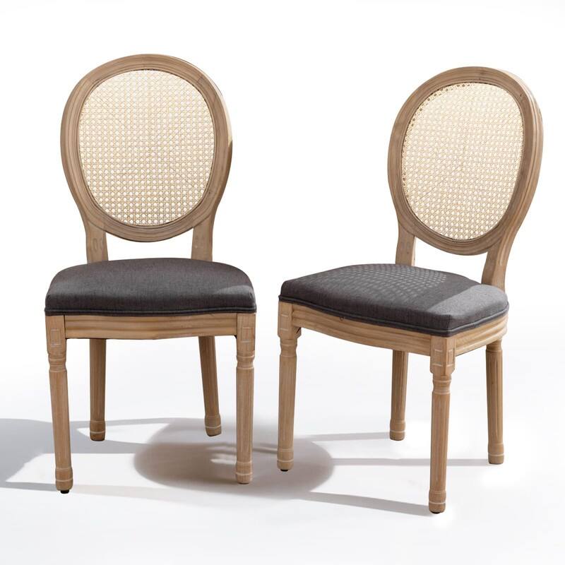 Upholstered French Style Nailhead Dining Chairs(Set of 2)