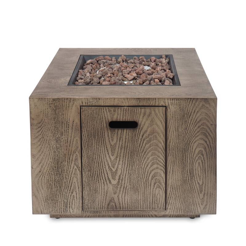 Wellington Square Fire Pit with Lava Rocks by Christopher Knight Home