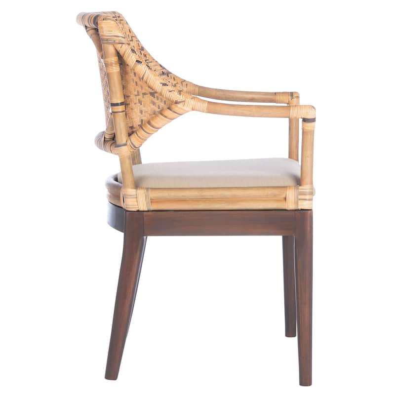 SAFAVIEH Saveta Honey Arm Chair - 23" x 22.5" x 34" - 23Wx23Dx34H