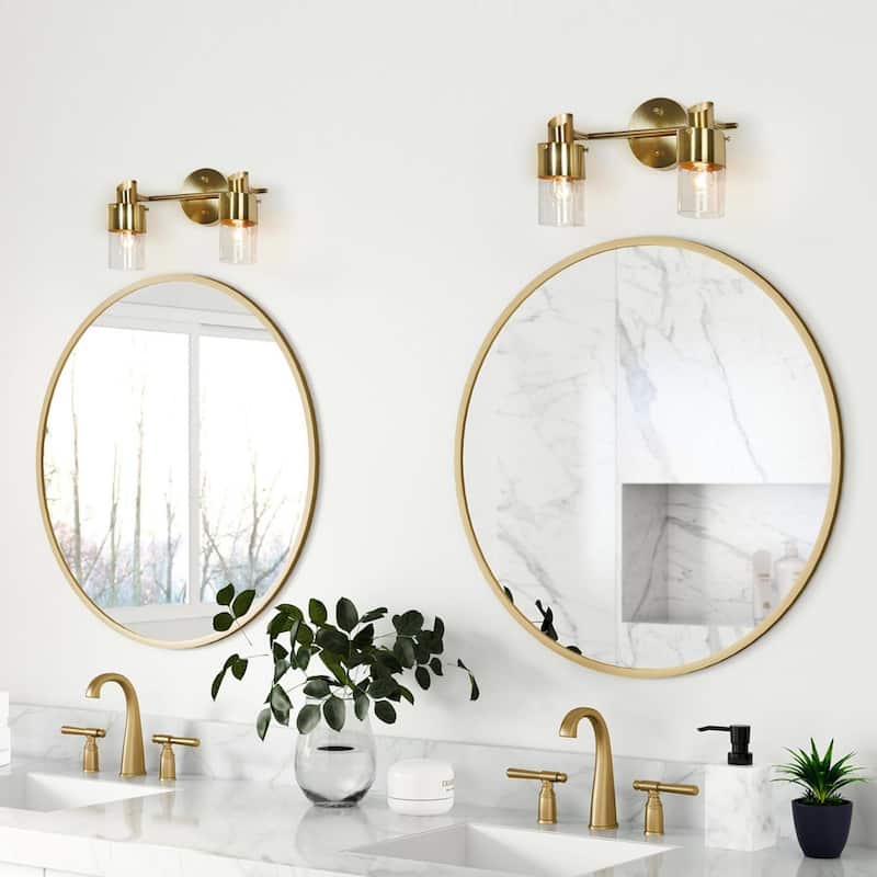 Hartwin Modern 2-Light Gold Vanity Lights Bathroom Light Fixtures with ...