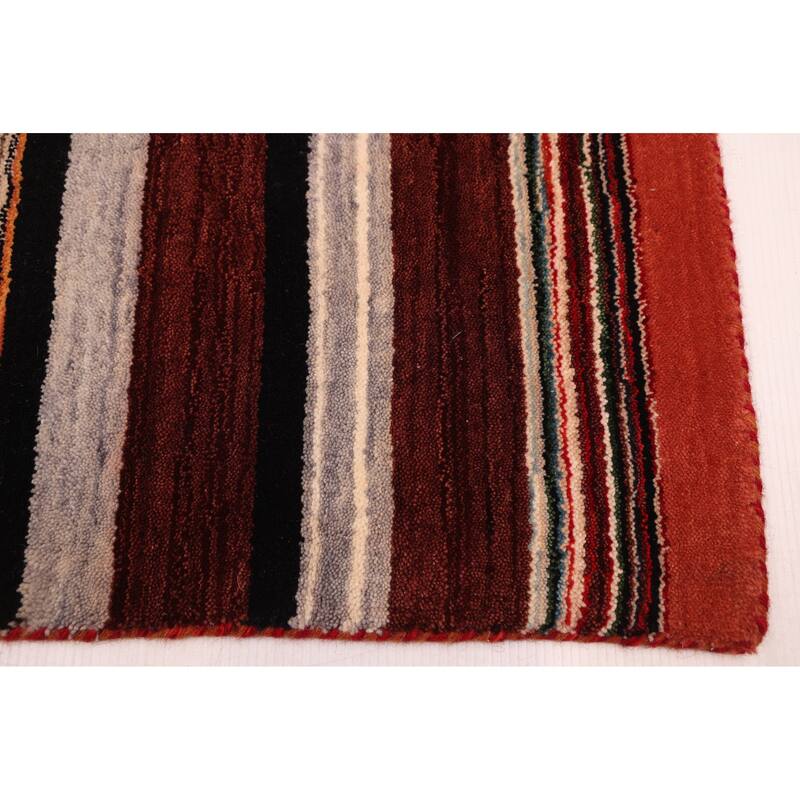 ECARPETGALLERY Hand Loomed Kashkuli Gabbeh Red Wool Rug - 6'5 x 9'8