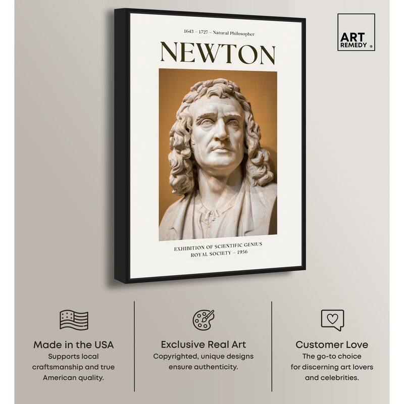 Newton's Likeness in Marble Canvas by Art Remedy