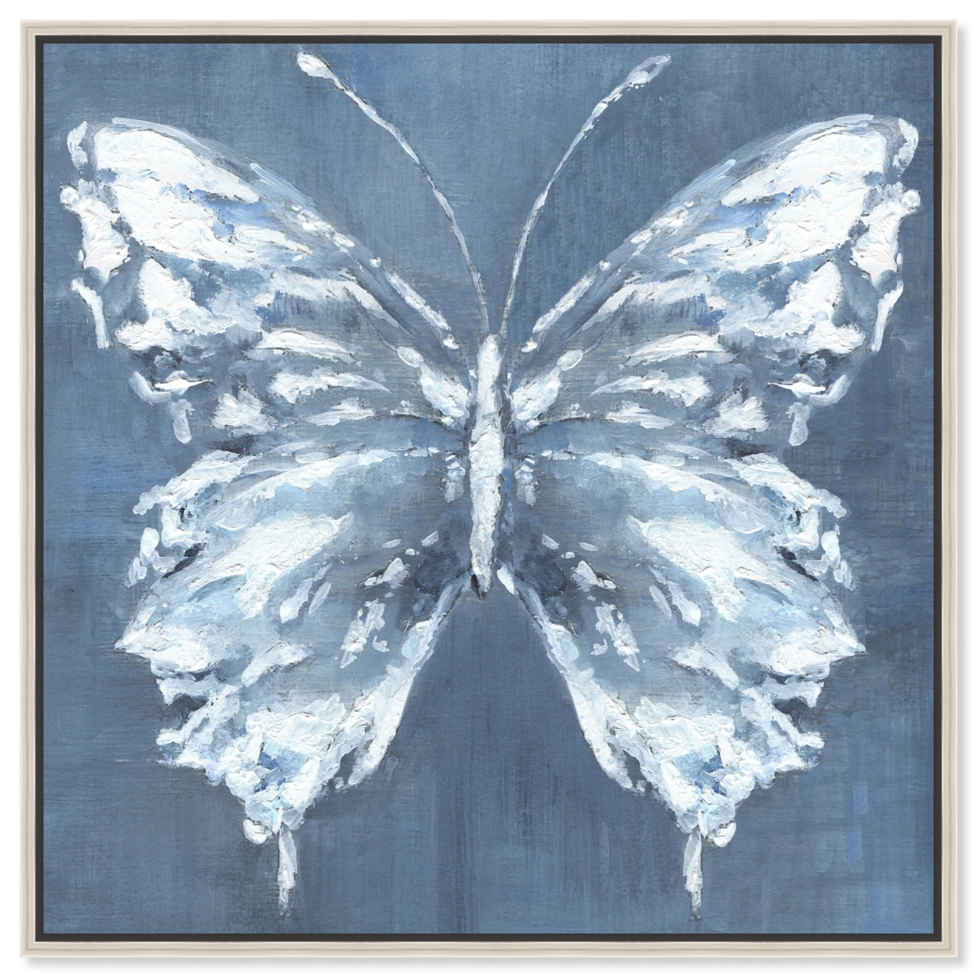 Blue And White Canvas Butterfly Art Prints by Art Remedy
