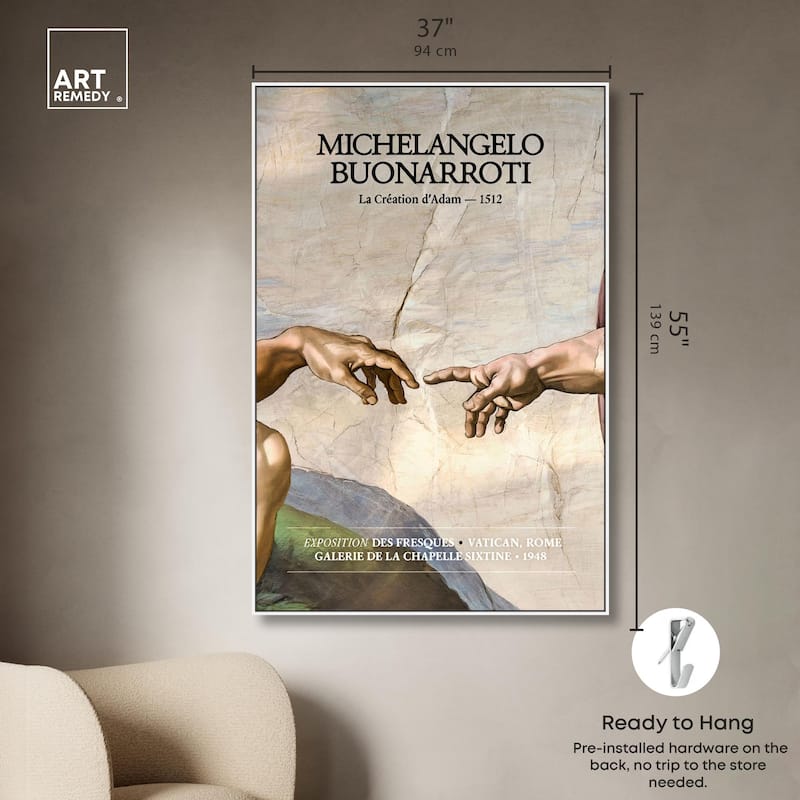 Touching Fingers Canvas by Art Remedy