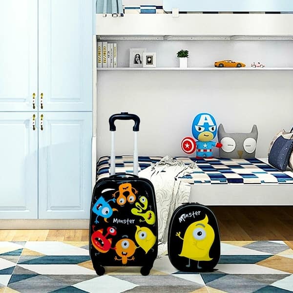 slide 2 of 52, 2 Pieces 12 Inch 16 Inch Kids Luggage Set with Backpack and Suitcase for Travel - 18" x 12" x 8.5" (L x W x H)