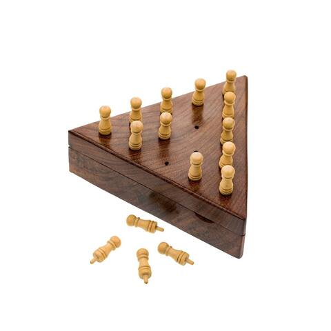 Handcrafted Peg Board Game - 4.5" L, 4" W, 1.25" H
