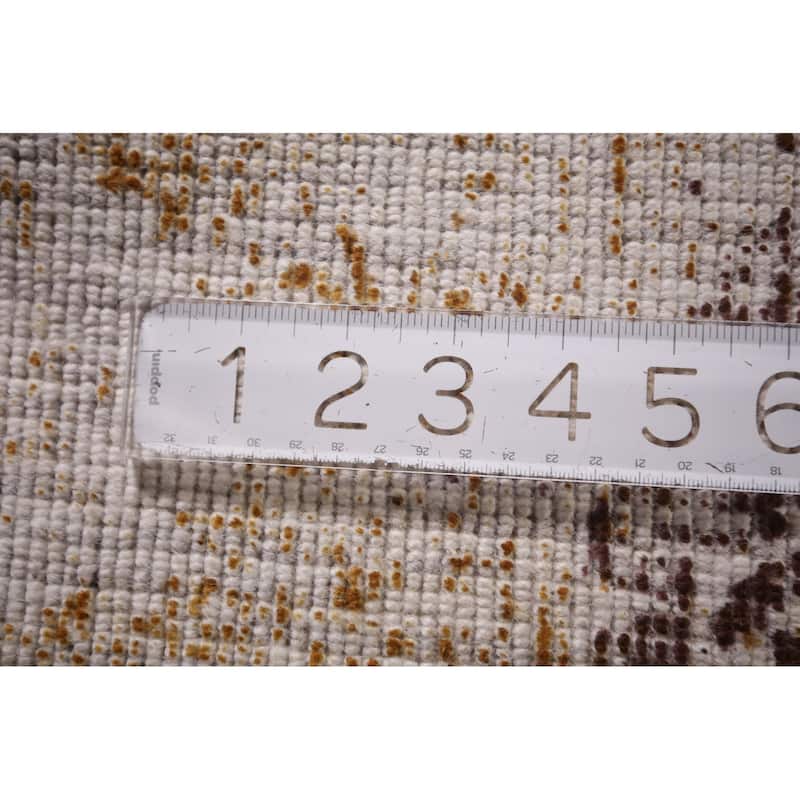 All-Over Abstract Modern Area Rug Hand-Knotted Wool Carpet - 5'4" X 7'10"