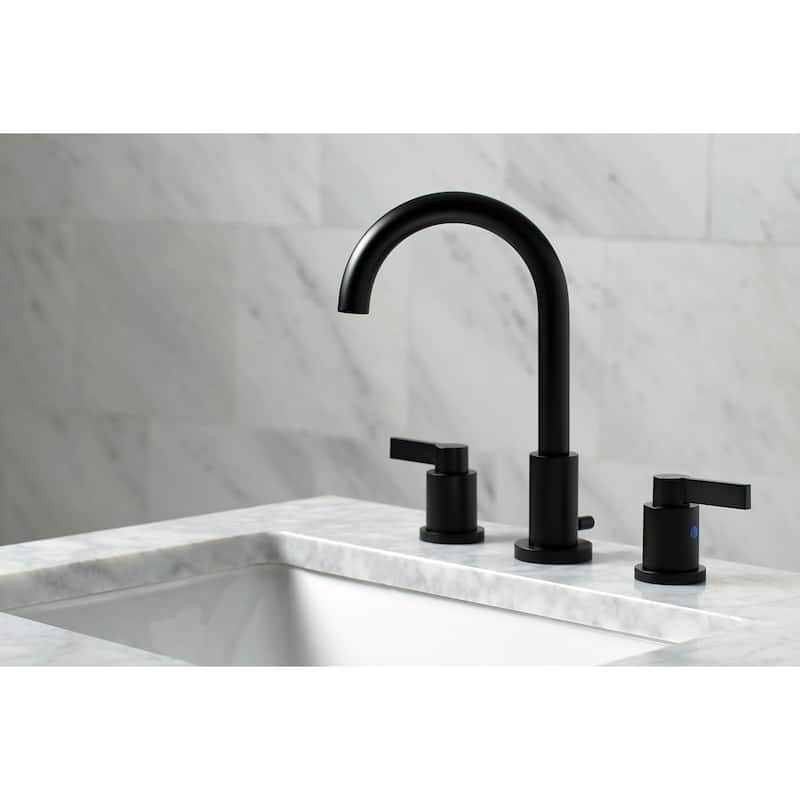 Kingston Brass NuvoFusion Two-Handle 3-Hole Deck Mount Widespread Bathroom Faucet