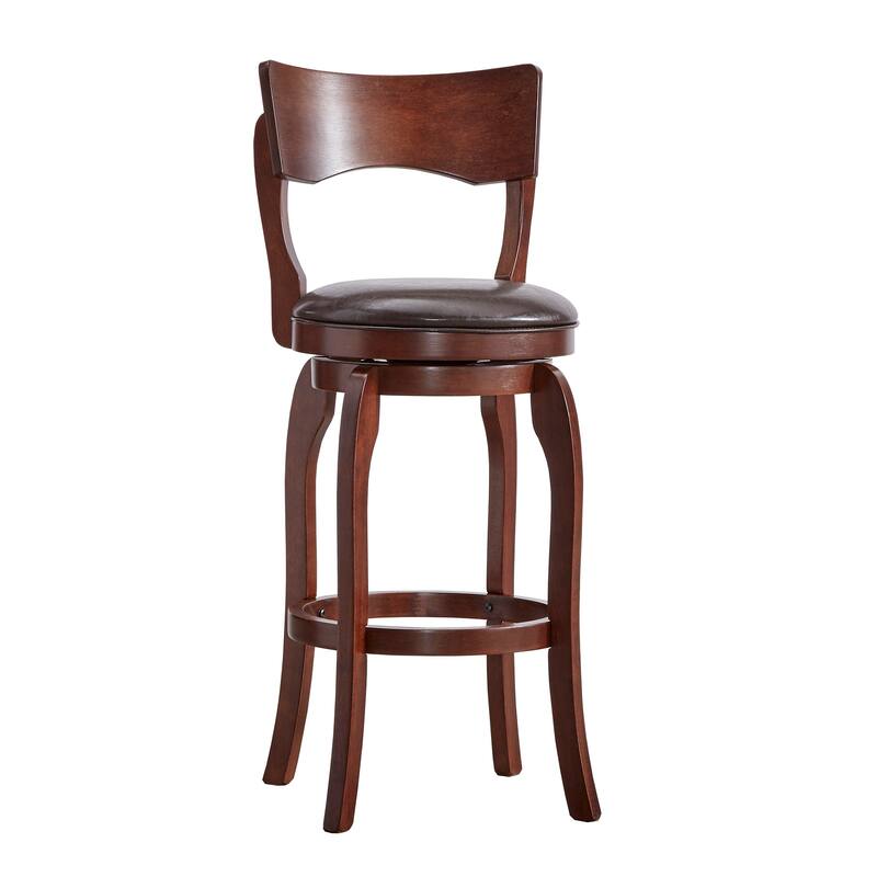 Lyla Swivel 29-inch Brown High Back Bar Height Barstool by iNSPIRE Q Classic - Brown