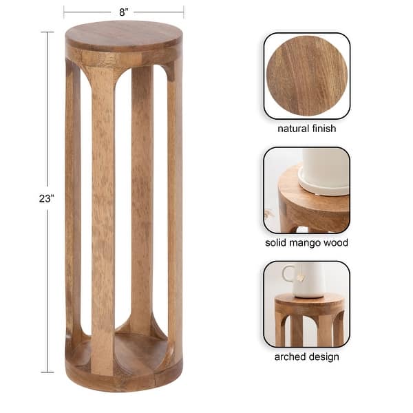 dimension image slide 2 of 8, Kate and Laurel Dahl Wood Drink Table