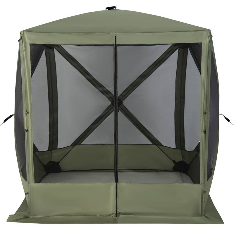Costway 6.7 FT x 6.7 FT 4-Panel Pop up Camping Gazebo Quick-Set with 2 - See Details
