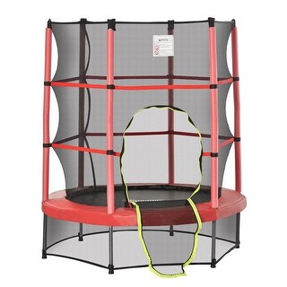 Trampoline with Enclosure Net, Springless Design, Safety Pad and Steel Frame