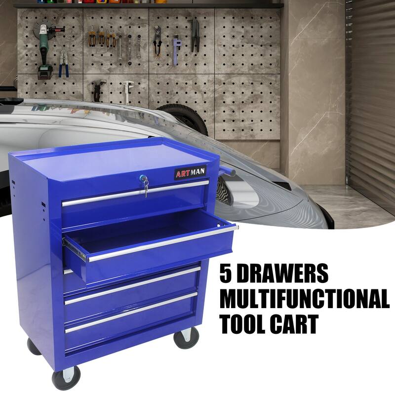 5 DRAWERS MULTIFUNCTIONAL TOOL CART WITH Wheels