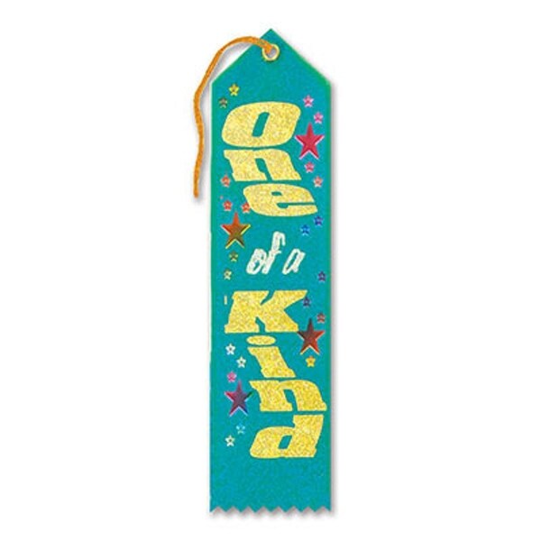 Pack of 6 Aqua "One Of A Kind Award" School Award Ribbon Bookmarks 8" - N/A