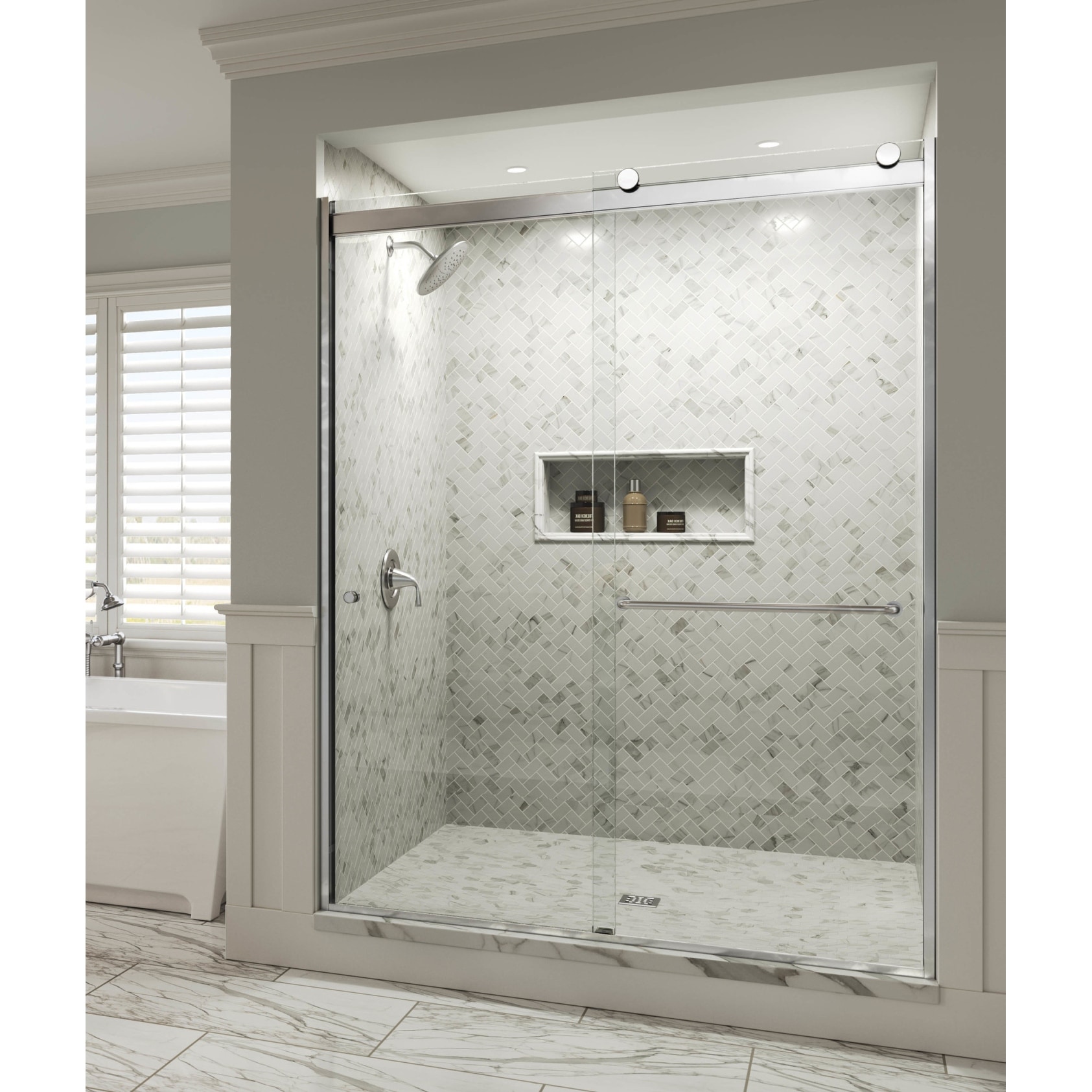 Basco Basco Rotolo 70" High x 52" Wide Bypass Semi-Frameless Shower