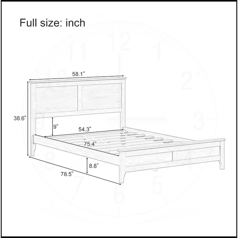 Solid Wood Platform Bed with Sturdy Wooden Slats Support