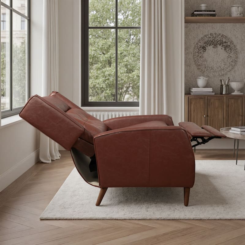 Art Leon Mid-century Modern Recliner, Lounge Chair with Wood Frame