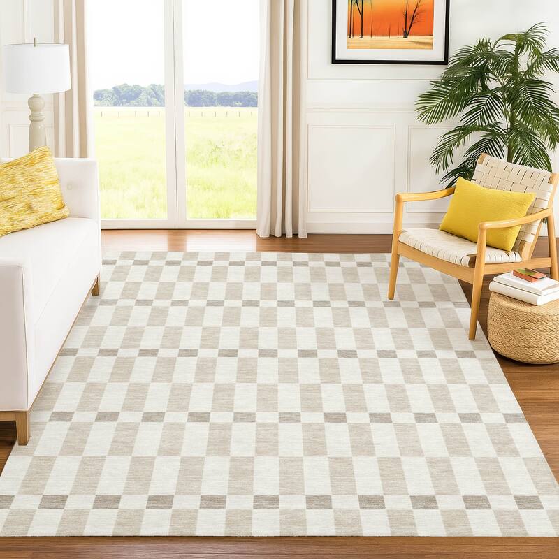 Machine Washable Indoor/ Outdoor Modern Augusta Chantille Rug