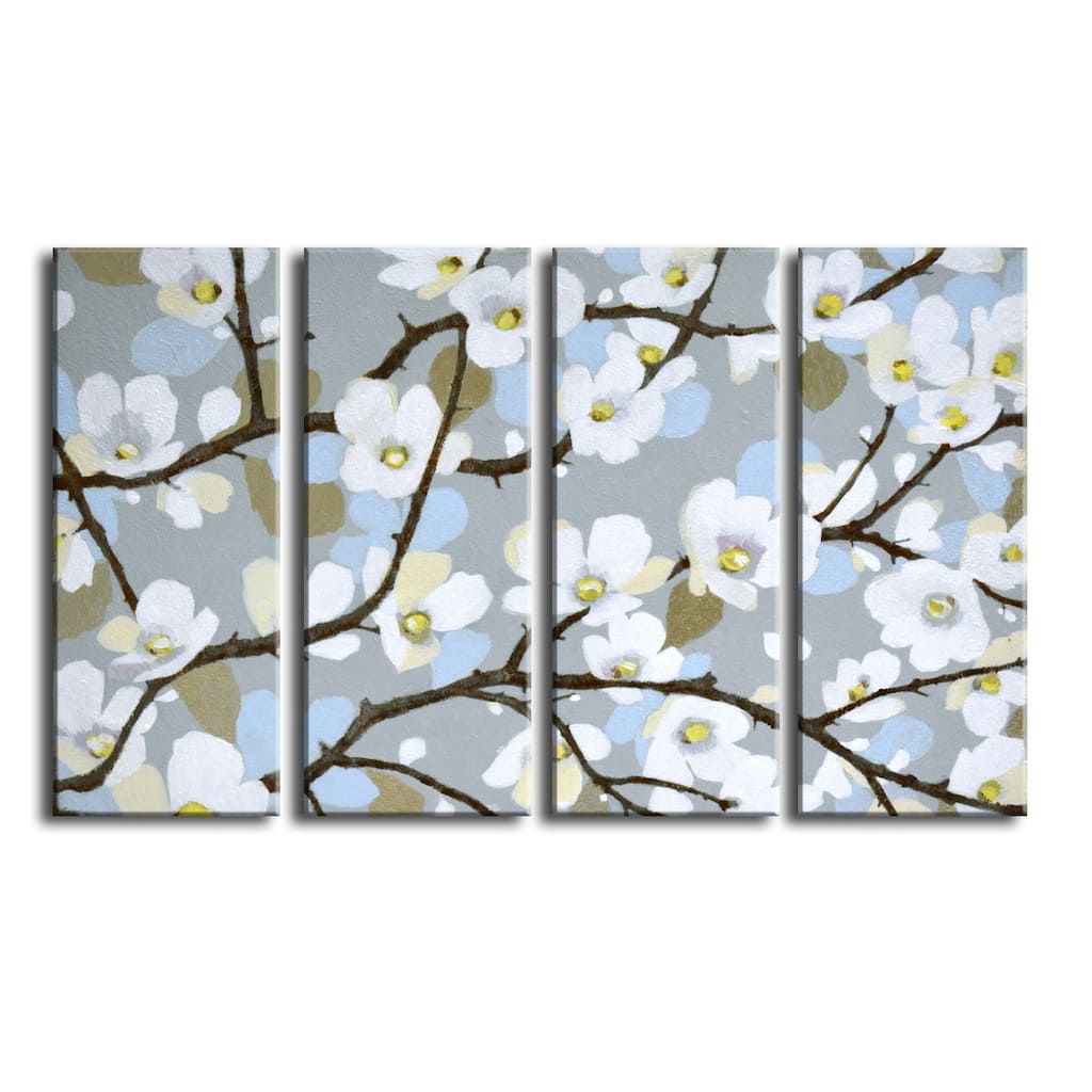 'Dogwood Blossoms' 4 Piece Wrapped Canvas Wall Art Set by Norman Wyatt Jr.