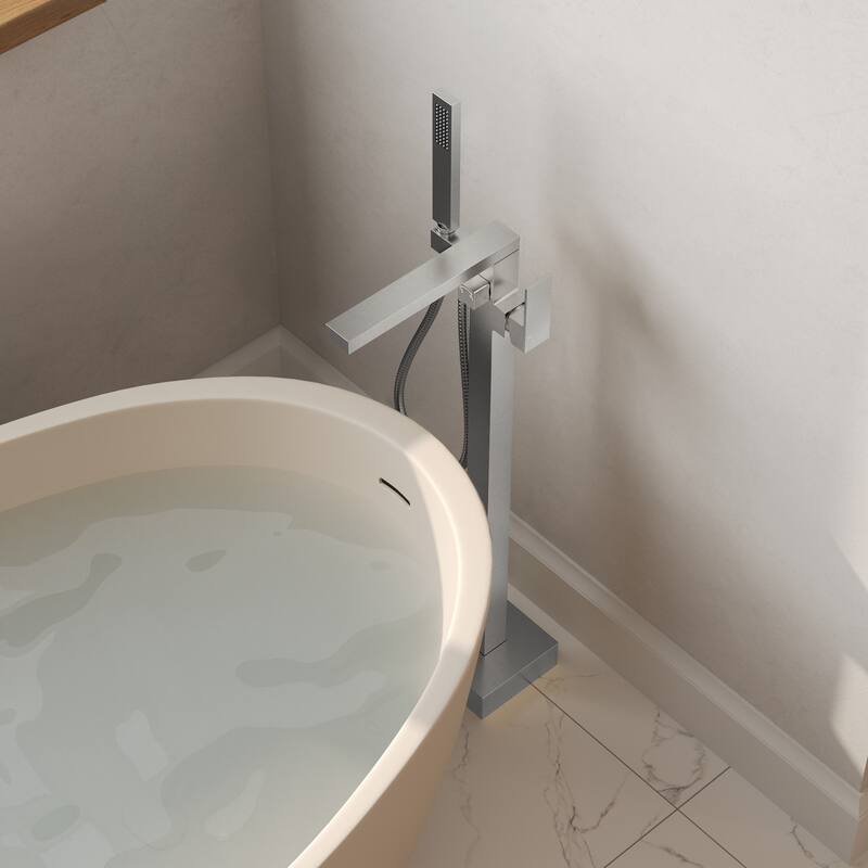 GRANDJOY 1-Handle Stylish Freestanding Tub Faucet with Hand Shower