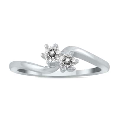 Marquee 1/4 Carat TW Two Stone Diamond Ring in 10K White Gold