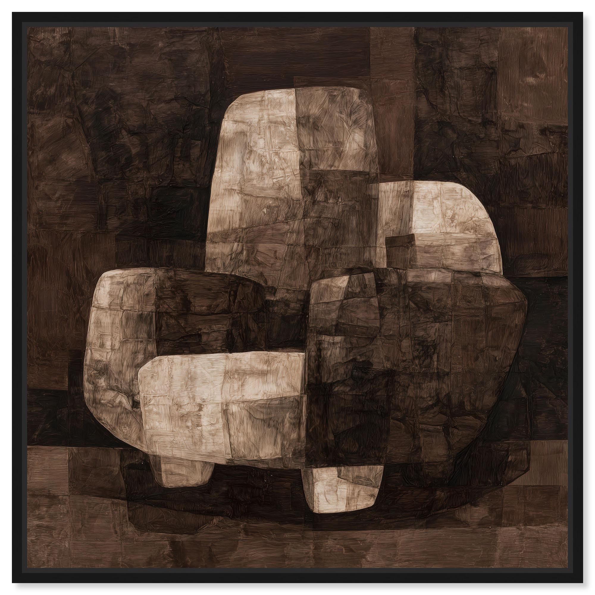 Monolithic Seat I Boho Brown Wall Art Canvas Print by Art Remedy