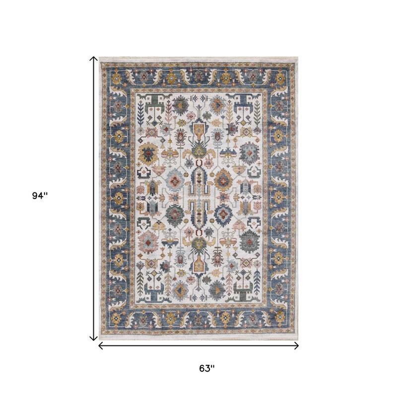 HomeRoots Medallion Modern Rectangle Area Rug - 5' X 8'