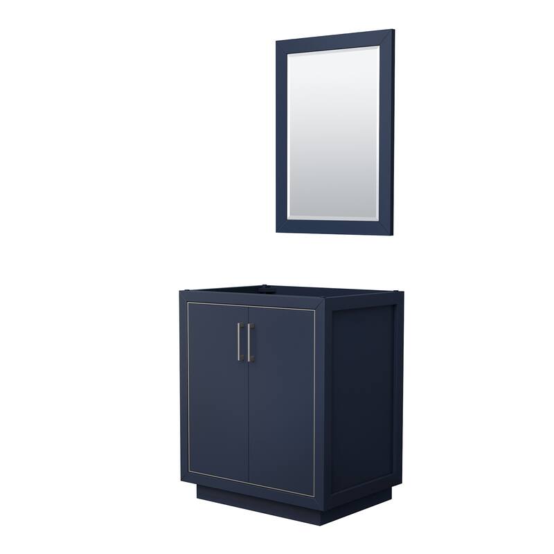 Wyndham Collection WCF1111-30S-CX-M24 Icon 30" Single Free Standing - Dark Blue / Brushed Nickel Hardware