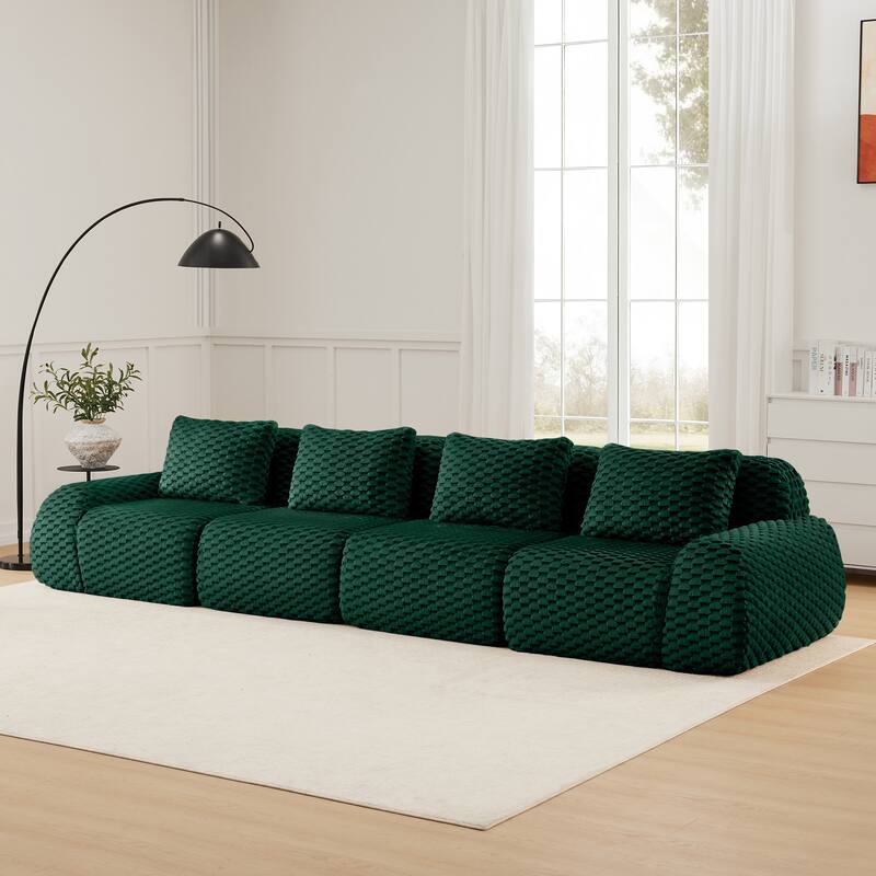 146" Modern Modular Sectional Sofa for Living Room,Flannelette Fabric,Oversized 4-Seater Couch,boneless sofa,Deep Seat