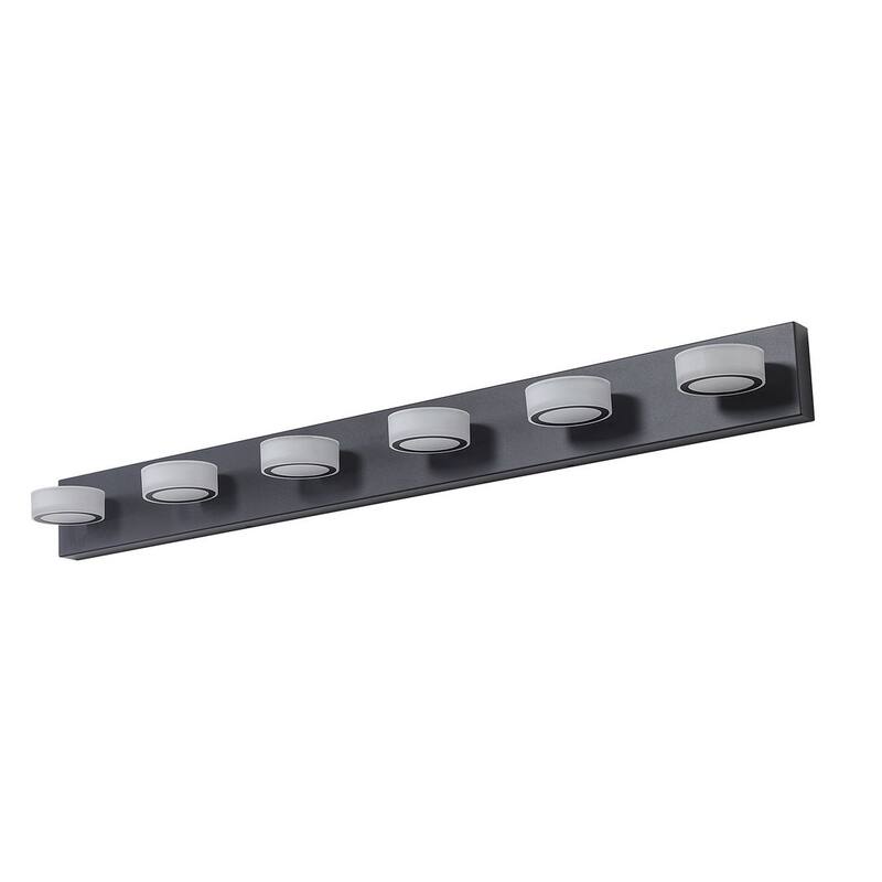 Black Modern LED Vanity Lights Bathroom Light Fixture - 6Lights