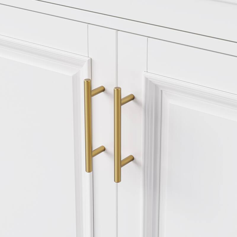 Kitchen Island with Drop Leaf, Adjustable Shelf, Spice Rack, Towel Rack, 2 Doors and 5 Drawers