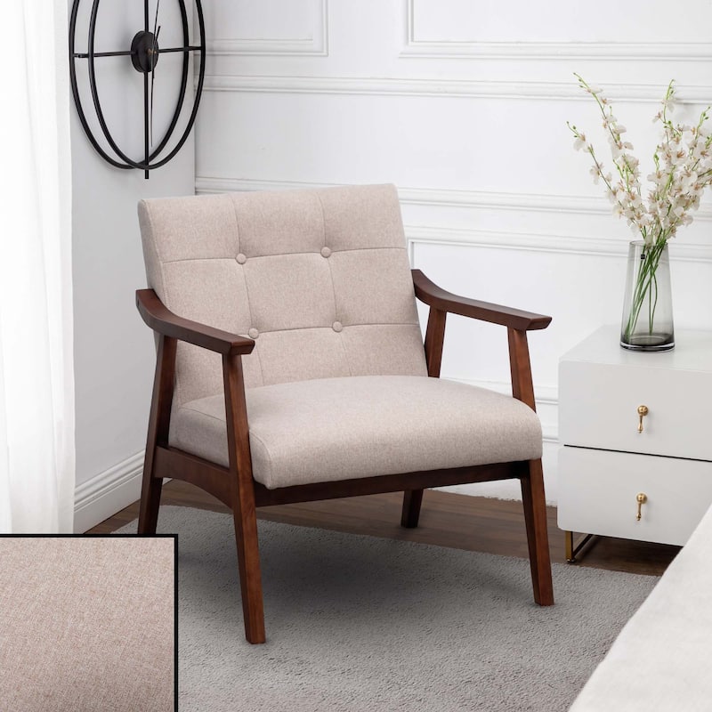 Convenience Concepts Take a Seat Natalie Accent Chair - Sandy Beige Fabric/Espresso