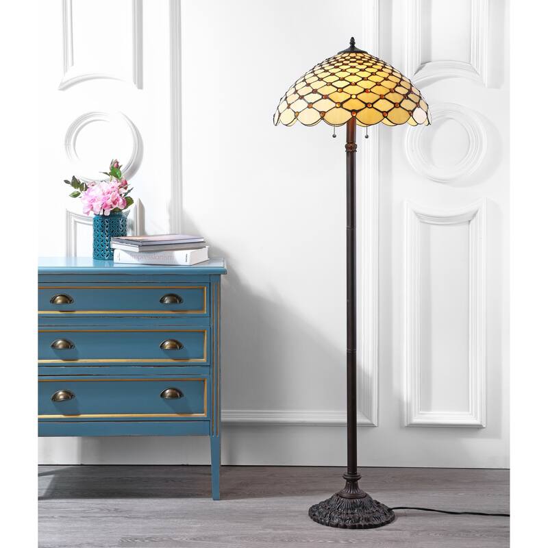 Dragonfly Tiffany-Style 62" LED Floor Lamp, Bronze by JONATHAN Y - 62" H x 20" W x 20" D