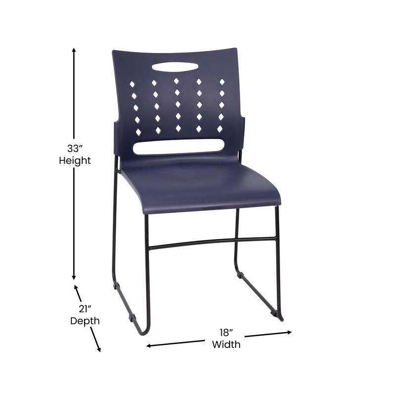 881 lb. Capacity Sled Base Stack Chair with Carry Handle and Air-Vent Back
